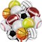 28PCS Sports Foil Balloon Set – 18 Inch Mylar Basketball, Soccer, Baseball, Volleyball, Football & Golf Balloons for Sports Themed Birthday Party Decorations